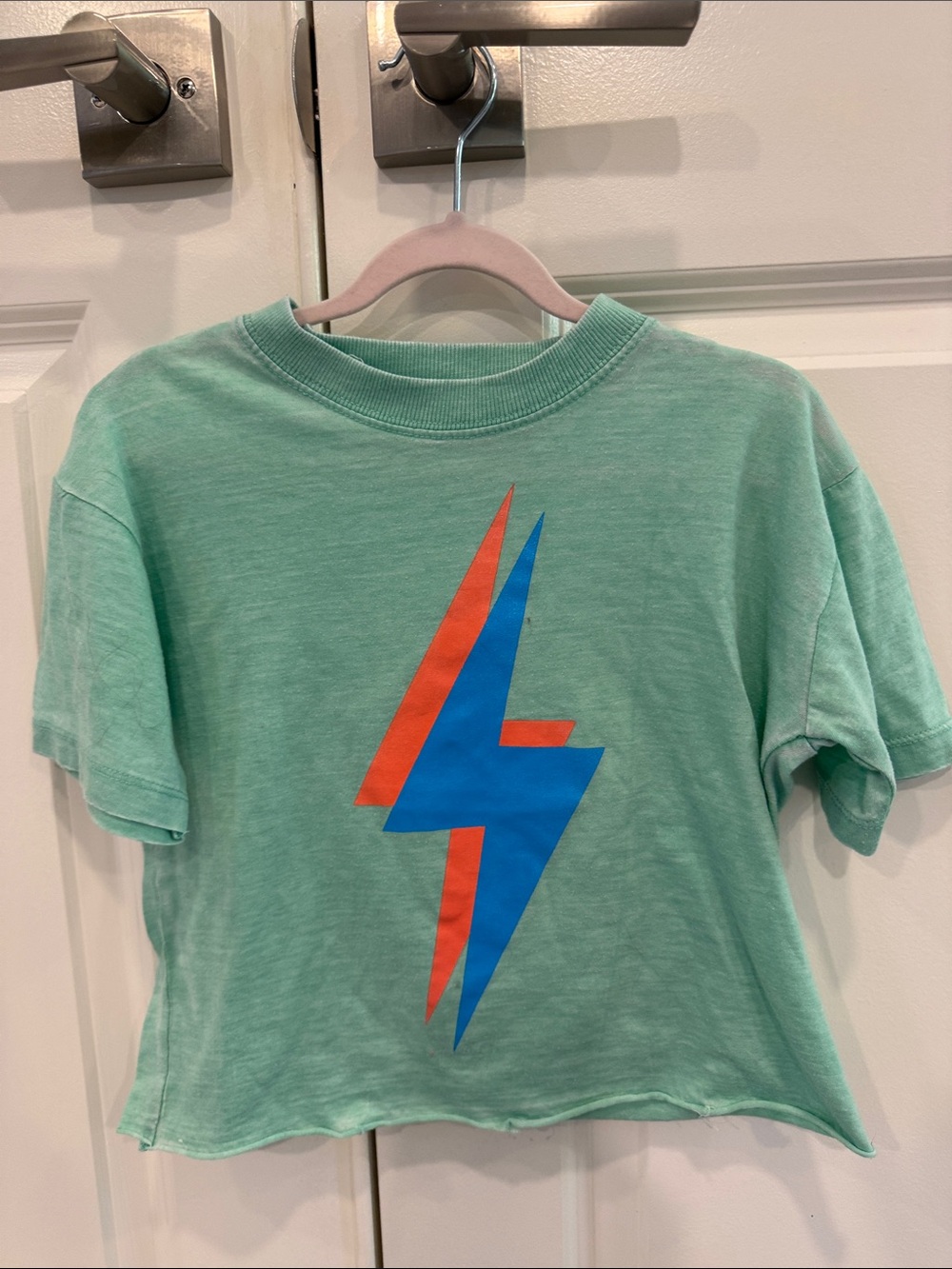 Vintage Havana Mint Green Tee with Blue & Orange Lightning